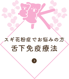 スギ花粉症でお悩みの方 舌下免疫療法