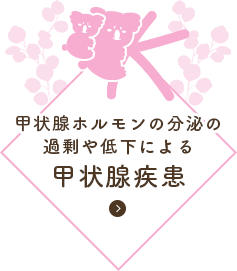 甲状腺ホルモンの分泌の過剰や低下による 甲状腺疾患